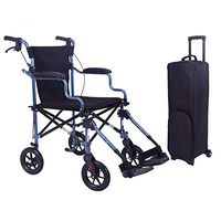 Lightweight Wheelchairs for Adults -Self-Propelled Wheelchairs - Drive Transport Wheelchair - Ultra Light and Fully Foldable, Adjustable Handrail and Removable Footrest (Color : with Trolley case)