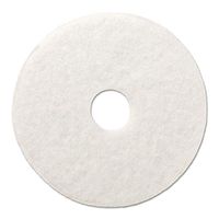 Boardwalk Polishing Floor Pads, 15" Diameter, White, 5/Carton