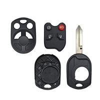 KeylessOption Keyless Entry Remote Uncut Blank Ignition Key Blade Fob Shell Case Cover Buttons for Ford