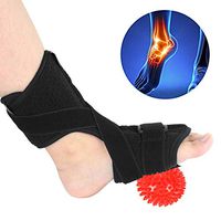 KuKiMa Foot Support Plantar Fasciitis Night Splint Ankle Brace for Arch & Ankle Support Adjustable Wrap Brace Sleeve Toe - Red Massage Ball