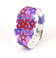Dayneeds Watch LED Boys Watch Sport Digital Touch Screen Outdoor Watches Multicolored Five-Pointed Star Style Unisex Silicone LED Digital Creative Luminous Sport Watch Bracelet 1pcs