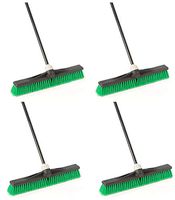 B aqw Professional 24" Multi-Surface Maxi-Lok Push Broom, 4 Pack
