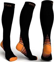 Physix Gear Compression Socks for Men & Women 20-30 mmhg, Best Graduated Athletic Fit for Running Nurses Shin Splints Flight Travel & Maternity Pregnancy - Boost Stamina Circulation & Recovery ORG S/M