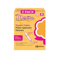Maxim Organic Cotton Tampons, BPA Free Plastic Applicator Tampon, SUP+, 28ct, No Chlorine/Dioxin/Chemical, FDA/ICEA Approved, Organic Natural Tampons, Easy to Use Applicator, Organic Super Plus Tampon