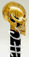 REPLICA WAREHOUSE Full Brass Head Skull Design Cane Black Wooden Stick Vintage Gift for Men Gift