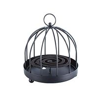 Whthteey Classical Design Mosquito Coil Holder Iron Non-Slip Coil Burner for Outdoor Camping Traveling (Black)