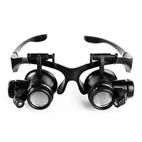 10X, 15X, 20X, 25X Glasses-Type Head-Mounted Magnifying Glass Binoculars with Light Repair Clock Detachable Magnifying Glass Reading Jewelry Watches and Electronic Repair