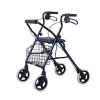 Walkers for Seniors with Seat Aluminum Mobility Walking Aid 丨Lightweight Folding Rollator Walking Frame 丨 Height Adjustable Elderly Walker Rolling Walkers