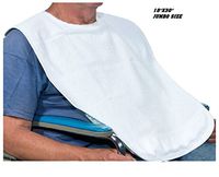 12 New Adult Terry Cloth Bibs W/"Hook and Loop" Closures White