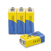 9v Batteries Lithium-ion Rechargeable 800mAh 4 Packs