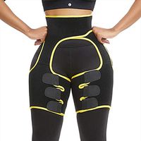 HEXIN Women& Men High Waist Thigh Shaper Breathable Freely Adjustable Neoprene Thigh Trimmer Yellow XL