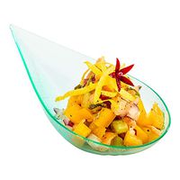 Disposable Plastic Spoons - Teardrop Shape - Seagreen - 4" - 20ct Box - Restaurantware