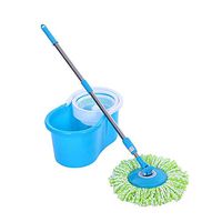 Spin Mop Wringer Bucket Set 360 Degree Spinning Mop Bucket Home Cleaner With Two Mop Cleaning Home for Home Kitchen Floor Cleaning (Color : Blue, Size : 46x24x21cm)