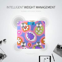 Bluetooth Scales Digital Weight Cartoon Cute Colorful Painting Flowers Bathroom Scales Body Fat Composition Monitor Analyzer with Smartphone App for Body Management-396 Lbs