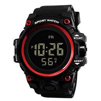 Fxbar,Luxury Men Analog Digital Military Sport LED Waterproof Wrist Watch Digital Sports Watch (Red)