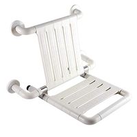 Shower Stool Folded Can Be Turned Up Wall Bench Corridor Change Shoe Bench Bathroom Wall Chair Bath Stool Backrest Disabled Old Man Pregnant Woman Chair Non-Slip Stool,White