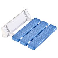 JHome-Bathing Stool Foldable Wall Shower/Bath Stools Wall Mounted Shower Seat Stool Folding Change Shoes Stool for Elderly/Disabled Anti-Slip Chair in Blue