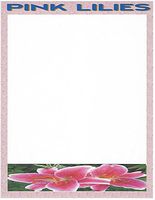 Pink Lilies Stationery Printer Paper 26 Sheets