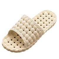 Shower Slipper, Quick Drying Non-Slip Slippers, Bathroom House and Pool Sandals, in-Door Slipper for Gym, Soft Sole Beige