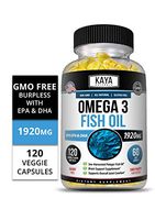 Kaya Naturals Omega 3 Fish Oil, 120 Count Softgels, 100% Pure Sea-Harvested Pelagic Fish Oil with No Fishy Aftertaste (120 Softgels)