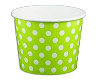 Black Cat Avenue Paper Ice Cream Cups, Polka Dot, Green, 12 Ounce, 50 Count
