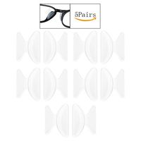 Wode Shop 5 Pairs Nose Pads for Eyeglasses, Silicone Transparent Non-Slip Adhesive Eyeglass Pads