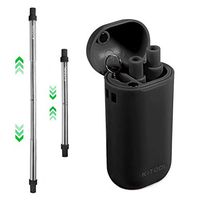 Upgraded Eco Friendly Reusable Collapsible Straws, KITOOL Telescopic Stainless Steel Straw Portable Set - Black