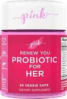 Pink Renew You Probiotics for Women | 50 Veggie Capsules | Unique Probiotic Blend + Cranberry | Vegetarian, Non-GMO & Gluten Free | Created by Women for Women