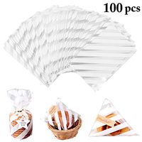 JUSTDOLIFE 100PCS Cello Bag Flat Cellophane Treat Bag Gift Cellophane Bag for Candy Cookie