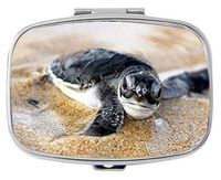 BeeGogo - Turtle Custom Personlized Rectangular Tablet Medicine Pocket Purse Travel Pill Vitamin Decorative Box Case Holder