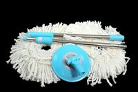 Pro 360 Clean PRO 360 Rotating Spin Magic Mop - Dual Dry Drying Version Replacement Handle and 2 Mop Heads (Blue, 2)