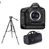 Canon EOS 1DX Mark II DSLR Body - Bundle with Sachtler 1001 3-Section Aluminum Tripod with Ace M Fluid Head Black, Sachtler SC202 Medium Camporter Camera Bag