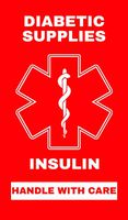 Insulin - Diabetic Supplies Medical Alert Equipment Luggage Tag - Handle with Care, DOT and ACAA regulations (MELT-119) Quantity (3)