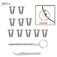 20Pcs Eyeglasses Glasses Nose Pads Screws Repair Kits 1.0 * 3.6,Bonus Tweezer Screwdriver