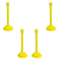 Mr. Chain Heavy-Duty Stanchion, Yellow, 41-Inch Height, 3-Inch Diameter Pole, Pack of 4 (99902-4)