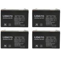 Universal Power Group UB670 6V 7AH SLA Battery F1 Terminal - Pack of 4 Batteries