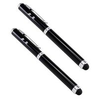 Stylus Pen, [2 Pcs] 4-in-1 Universal Touch Screen Stylus + Ballpoint Pen + Pointer + LED Flashlight For Smartphone/Tablets iPad iPhone Samsung etc + EXTRA Battery