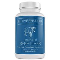 Native Wisdom Grass Fed Beef Liver Capsules, New Zealand Pasture Raised and Finished, 3000 mg Serving, 30 Day Supply