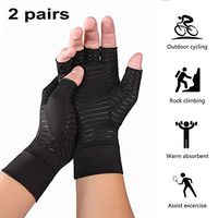 ZZYYZZ Copper Compression Arthritis Gloves,for Osteoarthritis, Carpal Tunnel, Computer Typing,and Everyday Support for Hands(2 Pairs),L