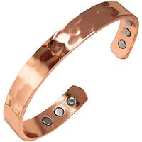 100% Copper Bracelets for Arthritis - Therapy Magnetic Bracelets for Men and Women with 6 Powerful Magnets - Effective and Natural Relief for Joint Pain and Arthritis (Hammered)