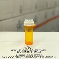Amber Click Tab Reversible Child Safe Vials | Bottles | Container w/Caps 16 Dram (175 Units/Box)