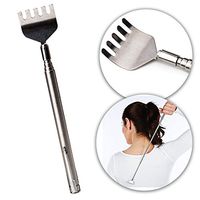 Stainless Steel Backscratcher Extendable Telescopic Back Scratcher Portable Scratching Device in Silver Color