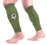 KEAKIA Soccer Green Field Calf Compression Sleeves Shin Splint Support Leg Protectors Calf Pain Relief for Running, Cycling, Travel, Sports for Men Women (1 Pair)