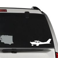 GottaLoveStickerz Cessna Plane Pilot Aircraft Permanent Vinyl Decal Sticker for Laptop Tablet Helmet Windows Wall Decor Car Truck Motorcycle - Size (07 Inch / 18 cm Wide) - Color (Gloss White)