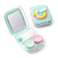 Contact Lens Box Crown Cute Contact Lens Travel Case Contact Lens Case Container Holder Storage Box Portable Contact Lens Travel Kits Cute Mini (Light Green)
