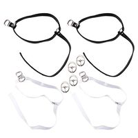 HEALLILY 4 Pairs of High Heel Shoe Straps Adjustable Durable Anti-falling High Heels Ankle Buckle Triangular Straps for Lady Girls (Black and Transparent for Each 2 Pairs)