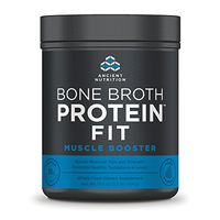 Ancient Nutrition Bone Broth Protein FIT Muscle Booster- Boosts Muscle Size and Strength (20 Servings)