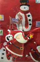 Giant Gift Sack Christmas Gift Bag with Matching Gift Card and Cord (Snowman & Santa)