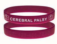 Custom Cerebral Palsy ID Bracelet Wristbands - 2 Pack - Purple - 6 Inches - Toddler