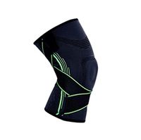 DU&HL Comfortable & Breathable Knee Brace Knee Compression Sleeve, Adjustable Compression Straps, Men & Women Training Running Hiking Lifting Basketball , green , L